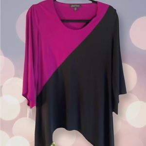 Slinky brand tunic size s, long sleeve two tone '